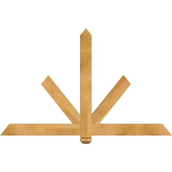 Ekena Millwork Kennewick Rough Sawn Timber Gable Bracket, Western Red Cedar, 60"W x 38"H x 2"D x 4"F, 15/12 Pitch GBW060X38X0204KEN00RWR - main